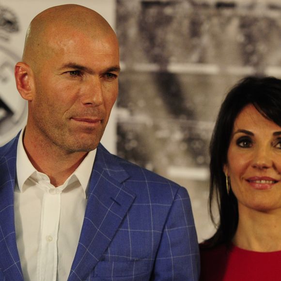 Zinédine Zidane et sa femme Véronique - Zinédine Zidane devient l'entraineur du Real de Madrid et remplace ainsi Rafael Benítez à Madrid en Espagne le 4 janvier 2015. ©Action Press / Bestimage