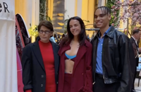 Inauguration de la nouvelle collection d'Alter Design, la marque créée par Pauline Ducruet. Elle pose avec sa maman Stéphanie de Monaco et son cousin, Alexandre Grimaldi.