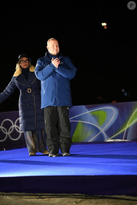 Le prince Albert de Monaco à la remise des prix de l'équipe mixte de skeleton lors des jeux olympiques d'hiver de Milan-Cortina 2026 le 15 février 2026.

Photo : Zuma Press / Bestimage