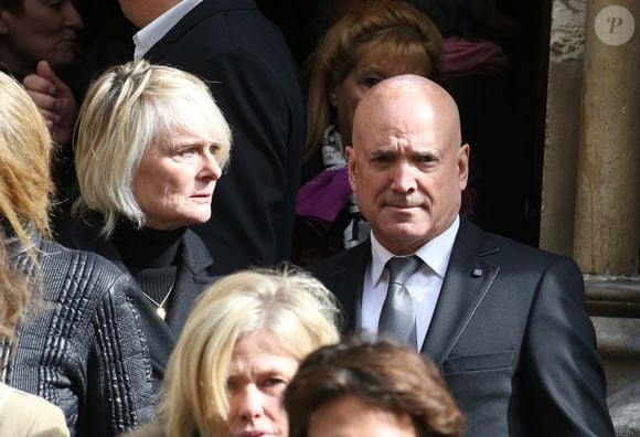 Louis Bodin et Claire Depeuille-Bodin - Obsèques de la navigatrice française Florence Arthaud en l'église Saint-Séverin à Paris, le 30 mars 2015. Florence Arthaud est décédée lors du crash d'hélicoptère en Argentine le 9 mars dernier pendant le tournage du jeu de TF1 "Dropped". © Jacovides - Clovis / Bestimage