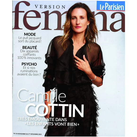 Camille Cottin en couverture du magazine Version Femina, le 1er décembre 2025