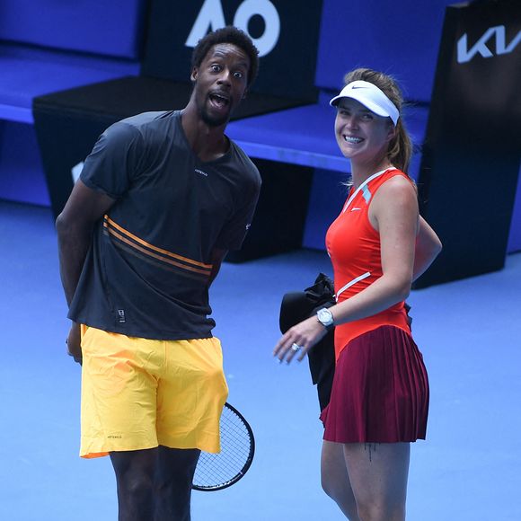 Gael Monfils (FRA) et sa femme Elina Svitolina (UKR) lors de l'entraînement de l'Open d'Australie 2022 au Melbourne Park à Melbourne, Australie, le 14 janvier 2022. Photo par Corinne Dubreuil/ABACAPRESS.COM