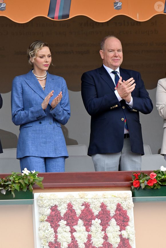 Le prince Albert II de Monaco et la princesse Charlene durant la finale de la 118e édition du Rolex Monte-Carlo Masters, au Monte-Carlo Country Club à Roquebrune Cap Martin, le 13 avril 2025.
L'espagnol Carlos Alcaraz a battu l'italien Lorenzo Musetti 3-6 / 6-1 / 6-0. © Bruno Bebert / Bestimage