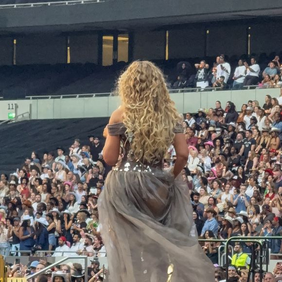 Beyoncé se produit lors du dernier concert de sa tournée Cowboy Carter Tour au Tottenham Hotspur Stadium à Londres. 2025.