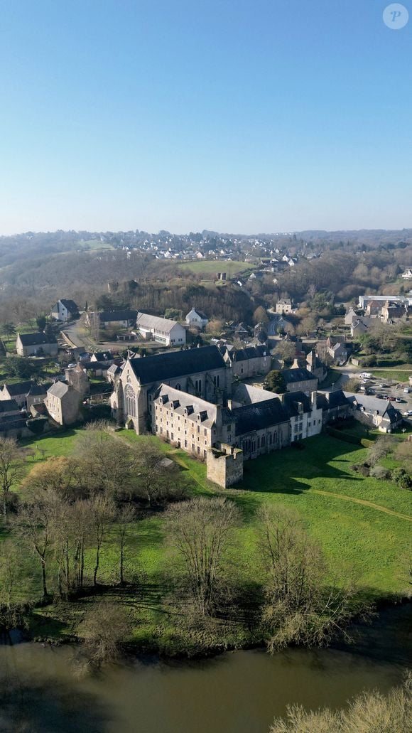 Dinan (22), vue aérienne de l'abbaye Saint Magloire de Lehon, édifice classé au titre des Monuments Historiques - Photo by Druais JC/ANDBZ/ABACAPRESS.COM