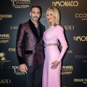 Adil Rami et Adriana Karembeu lors de la 21ème édition du concours de beauté "Top Model International" dans la salle des Étoiles du Sporting de Monte-Carlo, Monaco, le 174 mai 2025. © Martin Bousseau/Bestiamge