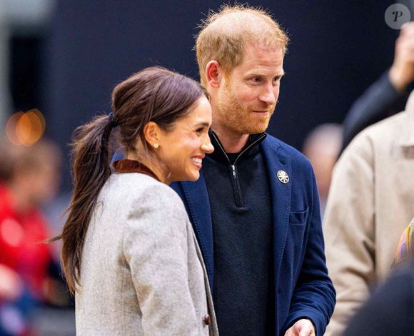 Le prince Harry, duc de Sussex, Meghan Markle, duchesse de Sussex au basket-ball en fauteuil roulant au Centre des congrès de Vancouver pendant les Invictus Games Vancouver Whistler 2025 au Canada. Vancouver, Canada le 9 février 2025. © Mischa Schoemaker/ABACA