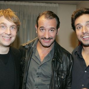 Exclusif - Jean Dujardin Didier Gustin et Bruno Salomone à l'enregistrement à Paris de l'émision"La télé de Sabastien" le 1er janvier 2006 sur France 2. © BAHI / BESTIMAGE