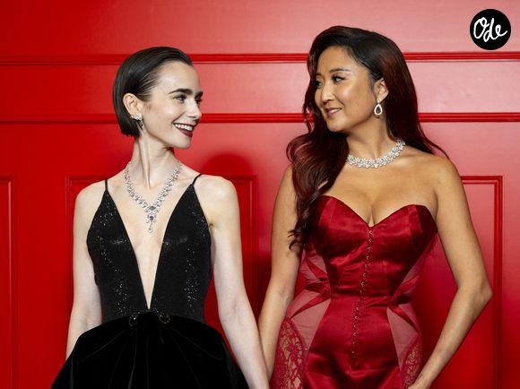 Lily Collins, Ashley Park lors de la première de la série "Emily in Paris" saison 5 au Grand Rex à Paris le 15 décembre 2025.

© Pierre Perusseau / Bestimage