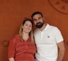 Laure (enceinte)  et Matthieu (emblématique couple de la saison 5 de "Mariés au premier regard") - Célébrités au village des Internationaux de France de tennis de Roland Garros à Paris © Jacovides-Moreau/Bestimage
