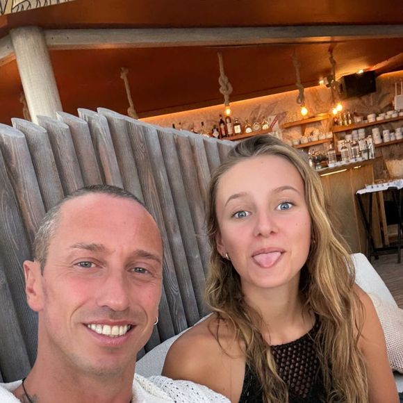 Frédérick Bousquet avec sa fille Manon, qu'il a eue avec Laure Manaudou. Août 2025. Instagram/fredbousquetswim
