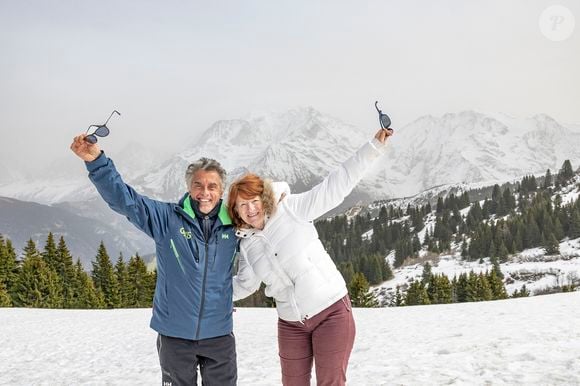 Gérard Holtz, sa femme Muriel Mayette-Holtz - 40ème Festival Saint-Gervais Mont-Blanc d'Humour le 8 avril 2024. © Boris Molinier via Bestimage