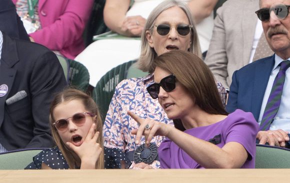 La princesse Catherine de Galles, La princesse Charlotte lors de la finale Hommes du tournoi de tennis de Wimbledon. Le 14 juillet 2024

Photo : Dana Press / Bestimage