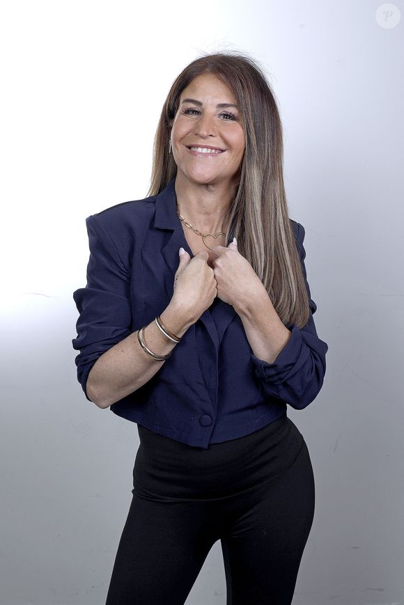 Portraits de Sabrina Perquis lors de l'enregistrement de l'émission "Chez Jordan de Luxe" à Paris le 27 février 2024.
