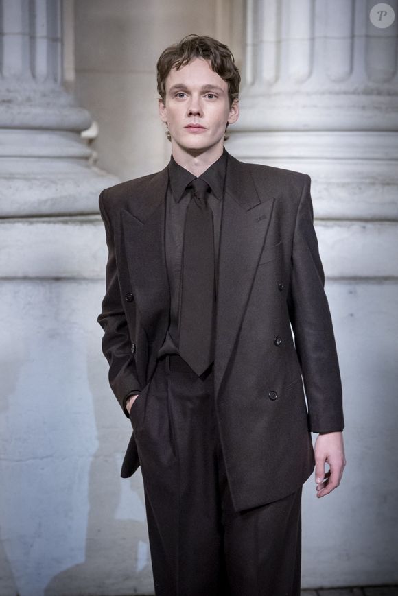 Hunter Doohan - Photocall du défilé Saint Laurent  "Collection Masculine Prêt-à-Porter Automne/Hiver 2025-2026" lors de la Fashion Week de Paris (PFW) le 28 janvier 2025 © Olivier Borde /Bestimage