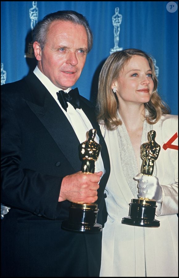 Anthony Hopkins et Jodie Foster, Oscar du Meilleur acteur et de la Meilleure actrice pour "Le Silence des Agneaux" en 1992. © AGENCE / BESTIMAGE