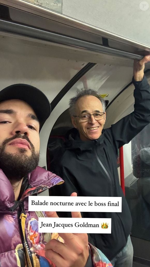 Story Instagram de Oli : "Balade nocturne avec le boss final. Jean-Jacques Goldman" ©Oli_real - Instagram