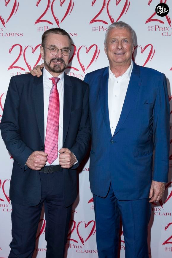 Exclusif - Christian Courtin-Clarins (président du conseil de surveillance de Clarins) et le Dr Olivier Courtin-Clarins (président du directoire de Clarins) - Le Prix Clarins pour l'enfance fête ses 20 ans et récompense sa nouvelle « femme de cœur », L. Hallyday, pour son association La Bonne Étoile, à l'hôtel Salomon de Rothschild à Paris, en France, le 14 mars 2017.
 © Borde-Jacovides/Bestimage