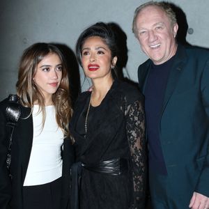 François-Henri Pinault avec sa femme Salma Hayek, leur fille Valentina - Vernissage de "Corps et âmes", la nouvelle Collection Pinault à la Bourse du Commerce à Paris le 4 Mars 2025. © Bertrand Rindoff / Bestimage