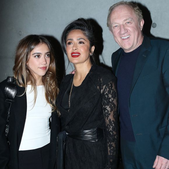 François-Henri Pinault avec sa femme Salma Hayek, leur fille Valentina - Vernissage de "Corps et âmes", la nouvelle Collection Pinault à la Bourse du Commerce à Paris le 4 Mars 2025. © Bertrand Rindoff / Bestimage