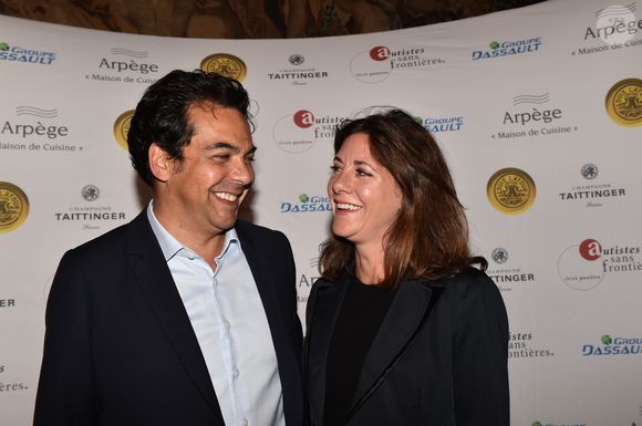 Exclusif - Patrick Cohen et sa femme Alexandra - Dîner de gala caritatif pour l'association Autistes Sans Frontières à l'hôtel Marcel Dassault à Paris, France, le 1er juin 2017. © Rachid Bellak/Bestimage