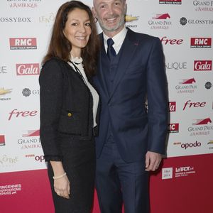 Frank Leboeuf avec sa compagne Chrislaure Nollet (ex-femme de Fabrice Santoro) - 93eme Grand Prix d'Amerique a l'Hippodrome de Vincennes, le 26 janvier 2014. COADIC GUIREC / BESTIMAGE