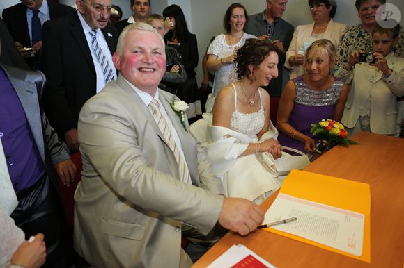 Mariage de Thierry Olive de "L'amour est dans le pré" avec Annie. Le 14 septembre 2012 à Gavray.