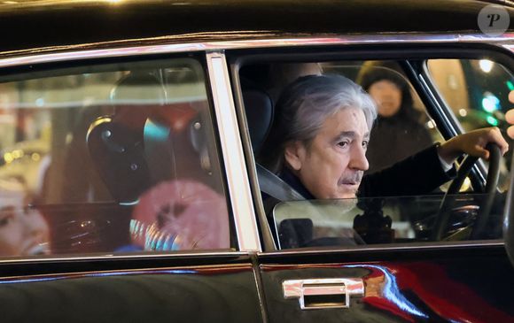 Exclusif - Serge Lama (parrain de la 1ère cérémonie des Victoires de la musique et Victoire d'honneur 2023) et Cyril Féraud lors du tournage secret pour la promotion des victoires de la musique 2025 (40 ans) à Paris, France, le 4 février 2025© Bestimage