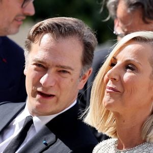 Renaud Capuçon et sa femme Laurence Ferrari - Dîner d'état en l'honneur du président des Etats-Unis et sa femme au palais de l'Elysée à Paris Le 8 juin 2024. © Jacovides-Moreau / Bestimage