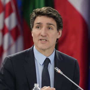 L'ancien Premier ministre canadien Justin Trudeau assiste à une conférence de presse lors d’un sommet sur la sécurité à Kyiv, en Ukraine, le lundi 24 février 2025.
(© Frank Gunn / The Canadian Press via ZUMA Press / Bestimage)