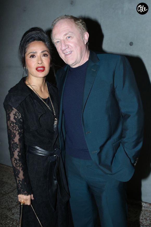 François-Henri Pinault et sa femme Salma Hayek - Vernissage de "Corps et âmes", la nouvelle Collection Pinault à la Bourse du Commerce à Paris le 4 Mars 2025. © Bertrand Rindoff / Bestimage