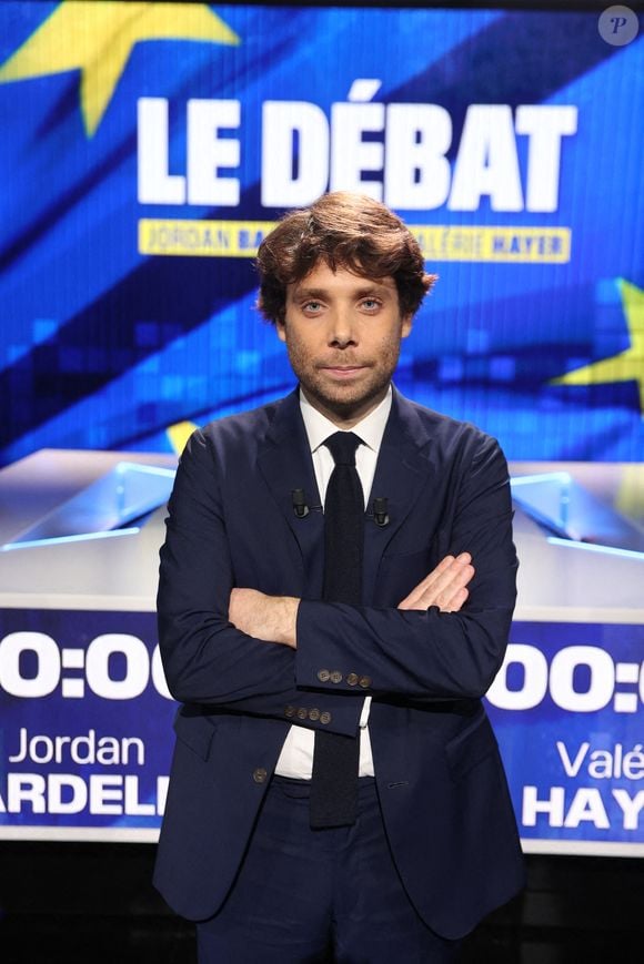 Benjamin Duhamel lors de l'émission Jordan Bardella - Valerie Hayer, LE DEBAT organisée par BFM à Paris, France le 2 mai 2024. Photo par Jerome Dominé/ABACAPRESS.COM