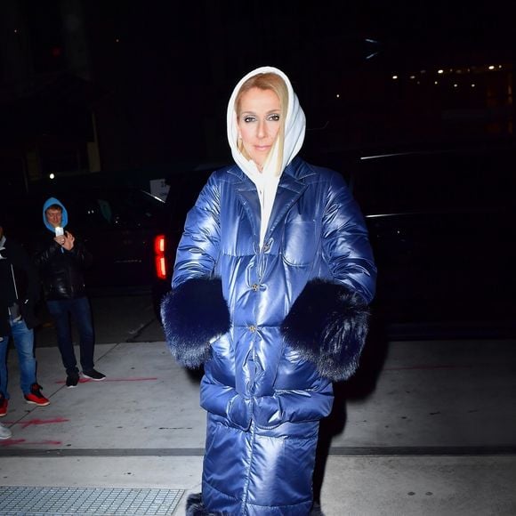 Celine Dion brave le froid de New York avec une maxi doudoune le 7 mars 2020.
Crédit : Backgrid USA/ Bestimage