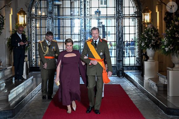 Le Grand-Duc Henri et la Grande-Duchesse Maria Teresa de Luxembourg lors de la cérémonie d'abdication de Son Altesse Royale le Grand-Duc Henri et de l'installation de Son Altesse Royale le Grand-Duc héréditaire Guillaume le 3 octobre 2025. Photo by NL Beeld/Patrick van Emst/Bruno Press/ABACAPRESS.COM