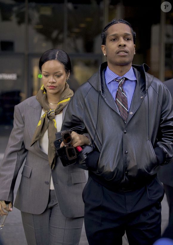 Exclusif - Rihanna et A$AP Rocky sortent du tribunal de Los Angeles le 7 février 2025 @Backgrid USA / Bestimage