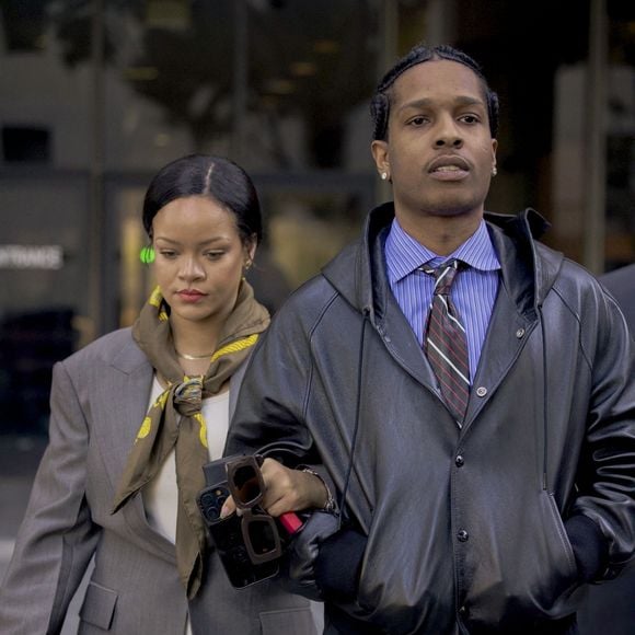 Exclusif - Rihanna et A$AP Rocky sortent du tribunal de Los Angeles le 7 février 2025 @Backgrid USA / Bestimage