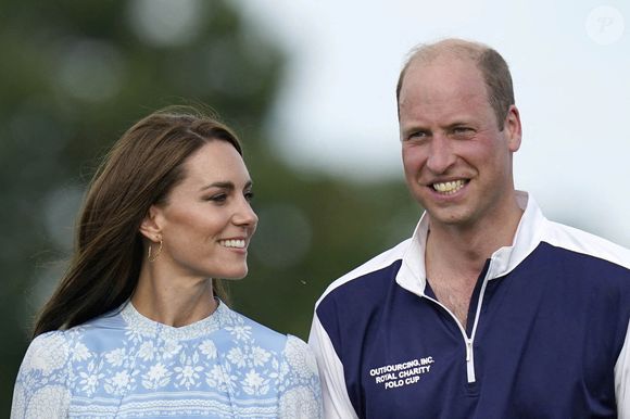 Le Prince et la Princesse de Galles après la Out-Sourcing Inc Royal Charity Polo Cup 2023 au Guards Polo Club, Windsor, qui récolte des fonds et sensibilise le public à onze organisations caritatives soutenues par le Prince et la Princesse de Galles.  Windsor, Royaume-Uni, le 6 juillet 2023. © Andrew Matthews/PA Photos/ABACAPRESS.COM