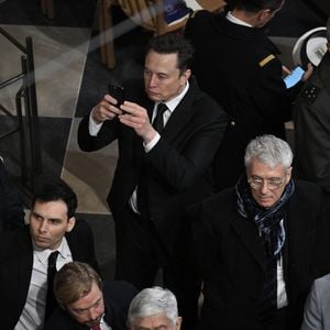 Elon Musk during official reopening ceremony of Notre-Dame Cathedral in Paris, France on December 7, 2024, after more than five-years of reconstruction work following the April 2019 fire. © Eliot Blondet/Pool/Bestimage