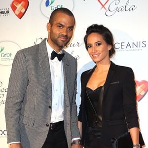 Tony Parker et Axelle Francine - Personnalités au gala "Par Coeur" pour les 10 ans de l'association "Cekedubonheur" au pavillon d'Armenonville à Paris.