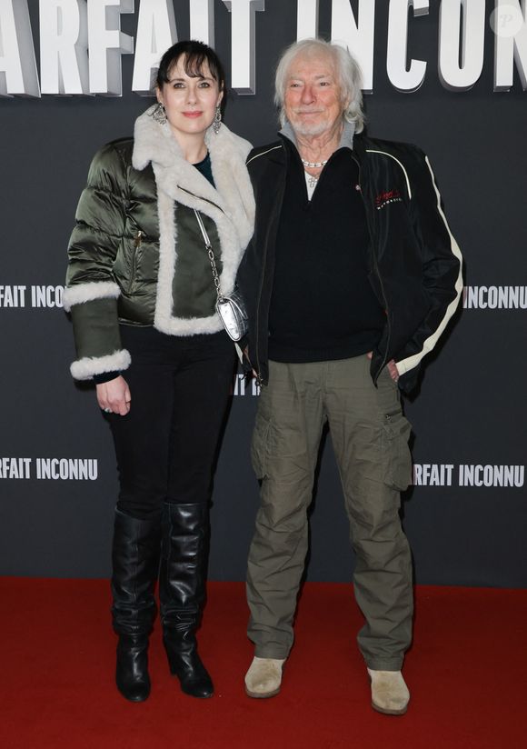 Hugues Aufray avec sa femme Murielle Mégevand - Avant-première du film "Un parfait inconnu" au Grand Rex à Paris le 15 janvier 2025. © Coadic Guirec/Bestimage