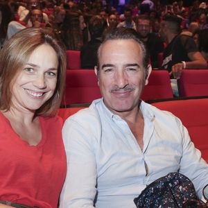 Exclusif - Nathalie Pechalat et son mari Jean Dujardin - People à la représentation exceptionnelle du spectacle musical "Sur la route Enchantée" de Chantal Goya au Palais des Congrès de la Porte Maillot à Paris - © Jack Tribeca / Bestimage