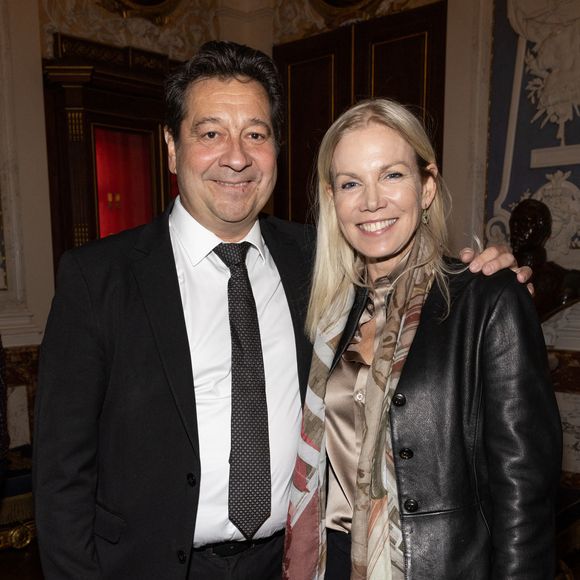 Exclusif -  Laurent Gerra, guest - Laurent Gerra reçoit la légion d’honneur de la part du grand chancelier F. Lecointre en présence de la première dame, B. Macron au Palais de la Légion d'honneur à Paris le 29 septembre 2025. © Cyril Moreau/Bestimage