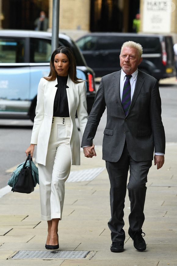 Boris Becker et sa compagne Lilian de Carvalho se rendent au tribunal "Southwark Crown Court" pour le derbnier du jour du procès pour fraude fiscale de Boris Becker. Photo par Bestimage
