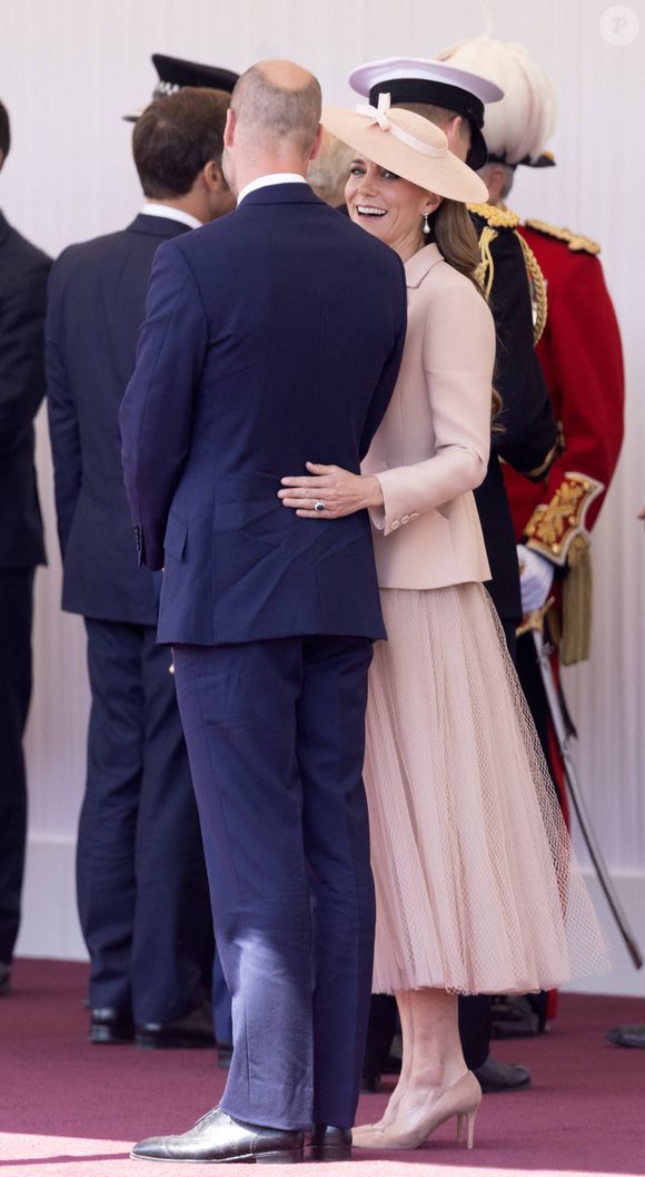 Le prince William, prince de Galles et Kate Middleton, princesse de Galles lors de la visite des Macron le 8 juillet 2025. Photo par Dana Press / Bestimage