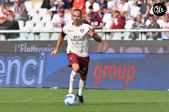 Franck Ribéry fait sa première apparition sous le maillot de la Salernitana lors du match de Serie A l'opposant au Torino au stade Olympique de Turin, Italie, le 12 septembre 2021. © Reporter Torino/LPS/Zuma Press/Bestimage