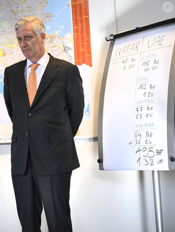 Le Roi Philippe visite le Centre de Crise du SPF-FOD à Bruxelles le 9 mars 2026.

Photo par Didier Lebrun / Photonews