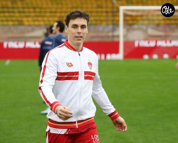 Louis Ducruet lors de la sixième édition de la Fight Aids Cup, un match de football caritatif au stade Louis II à Monaco, le 25 janvier 2026, qui oppose l'équipe du Cirque FC de la princesse Stéphanie et les Barbagiuans du prince Albert.

© Dylan Meiffret / Nice Matin / Bestimage