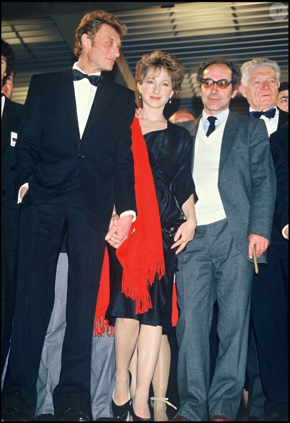 Archives - Nathalie Baye, Johnny Hallyday et Jean-Luc Godard.