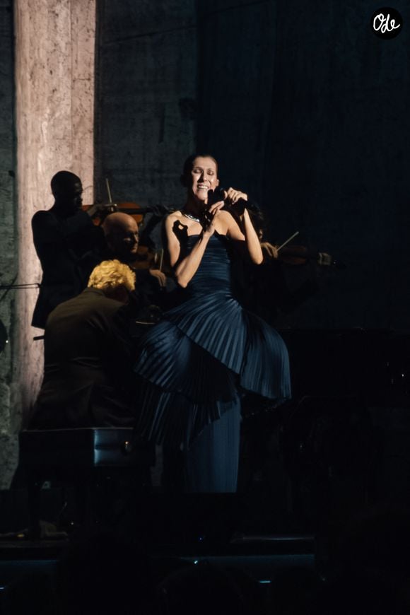C'était le premier d'une série de seize dates, marquant son grand retour sur scène six ans après sa dernière tournée.

Celine Dion, tenue et bijoux Boucheron, lors de son premier concert à la Plénitude Arena à Paris La Défense le 12 septembre 2026. 

Photo : Agence / Bestimage