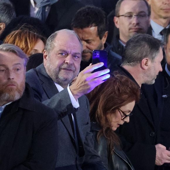 Eric Dupond-Moretti et Isabelle Boulay - Le président Emmanuel Macron prononce un discours au Champ de Mars le soir de sa victoire à l'élection présidentielle le 24 avril 2022.

© Dominique Jacovides / Bestimage